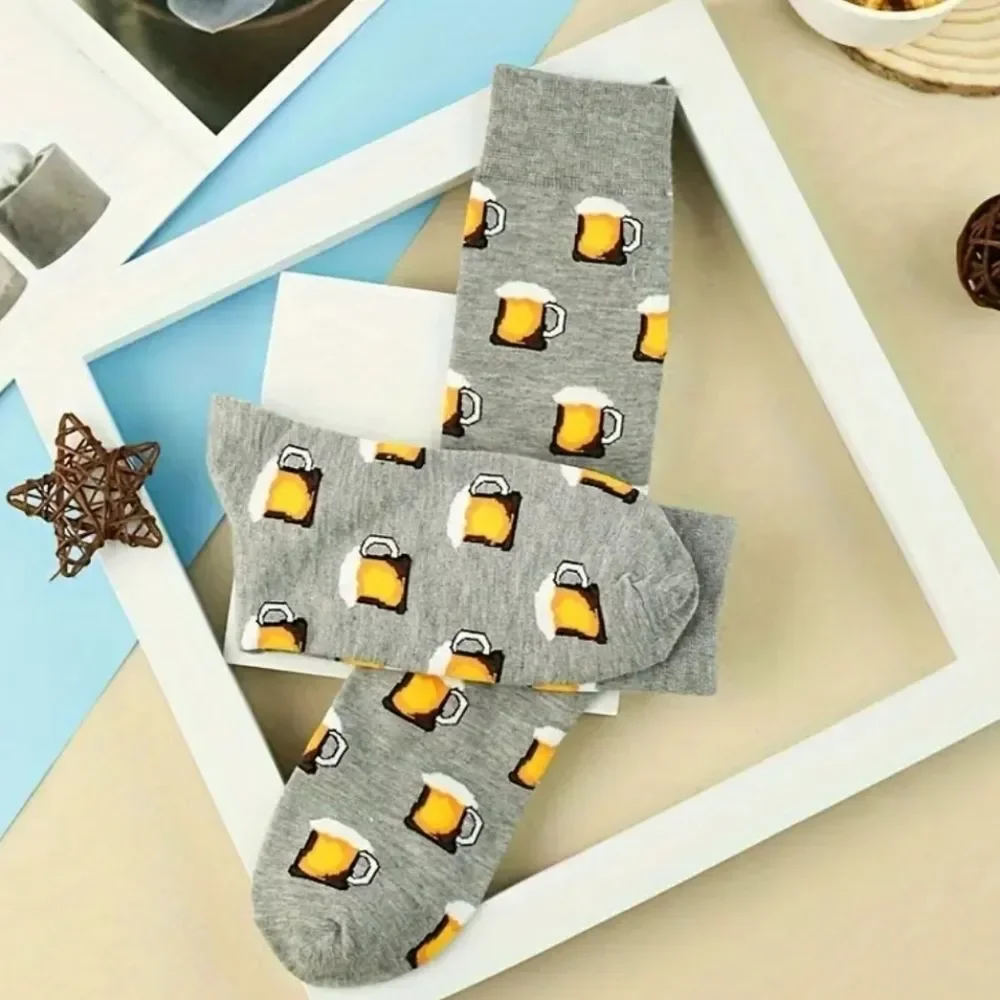 Beer crew socks mug stein gray drinking sox funny gift